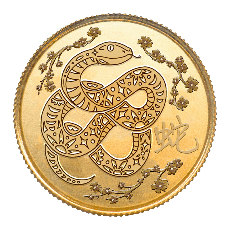 Image for 1/10th oz TD Year of The Sophisticated Snake Gold Round from TD Precious Metals